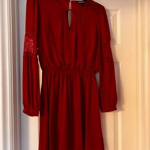 Red Express Dress with detailed lace on arms